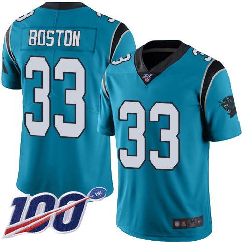 Carolina Panthers Limited Blue Youth Tre Boston Jersey NFL Football #33 100th Season Rush Vapor Untouchable->carolina panthers->NFL Jersey